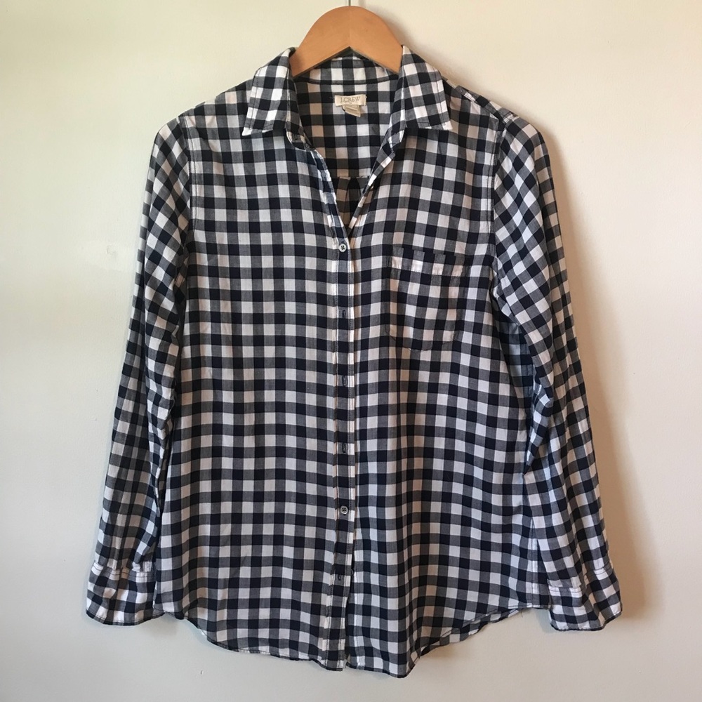 J. Crew Factory Gingham Button Down, Size S